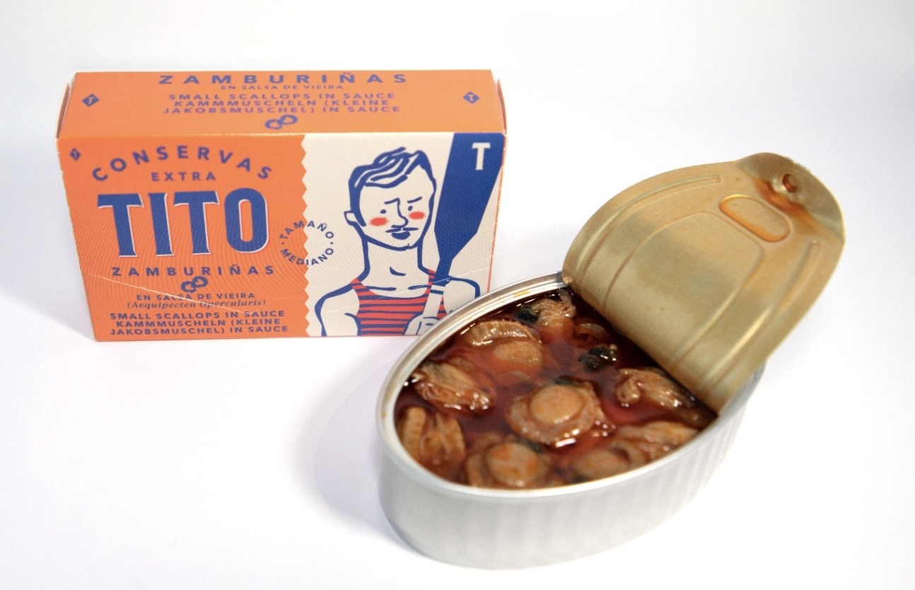 Kammmuscheln in Sauce (kleine Jakobsmuscheln)