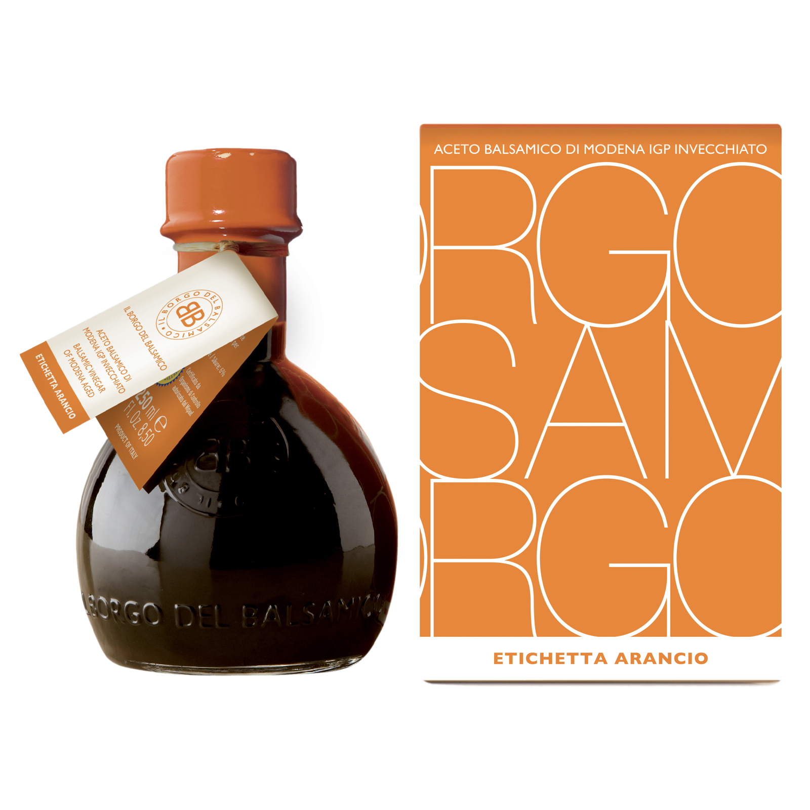 Balsamico, oranges Etikett