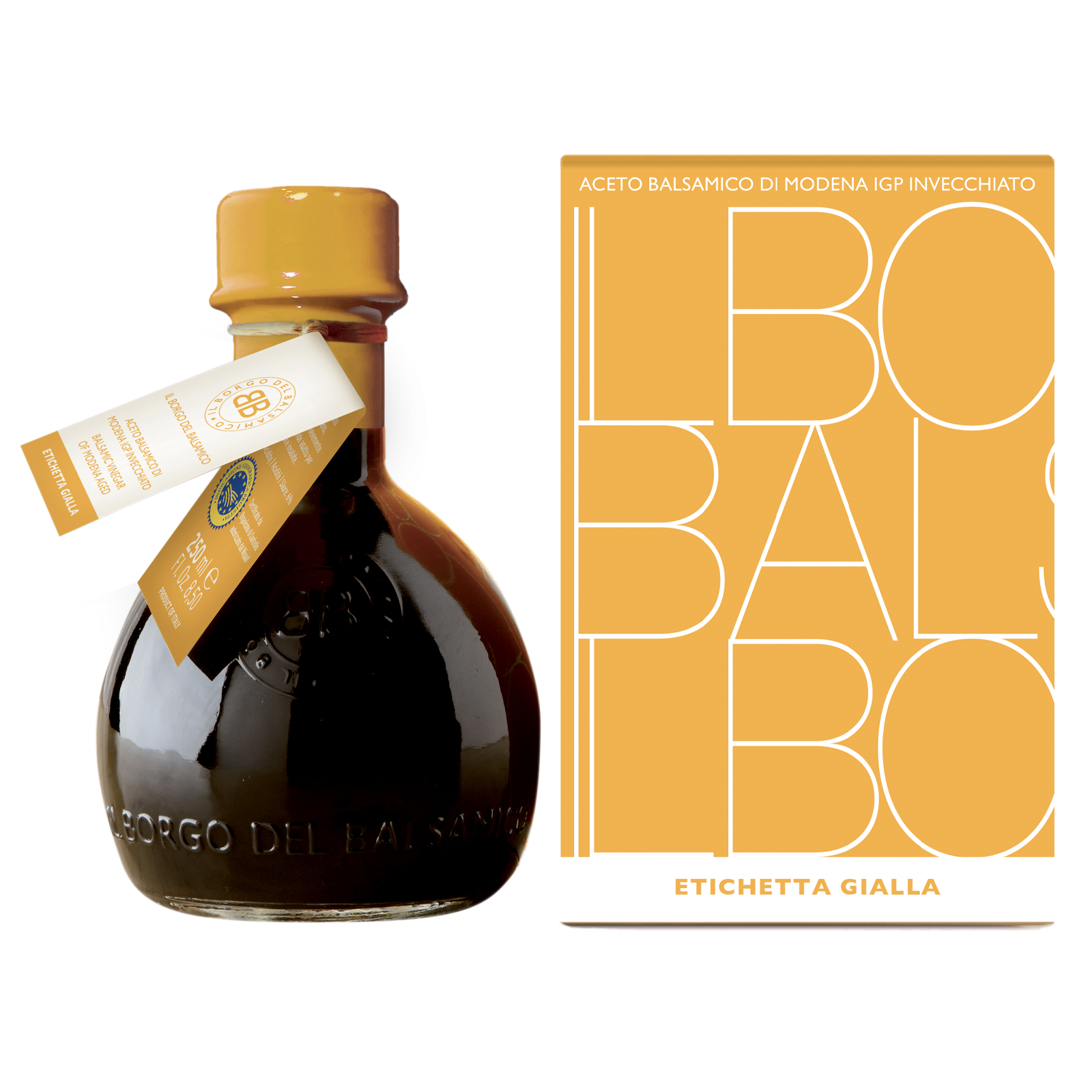 Balsamico, gelbes Etikett